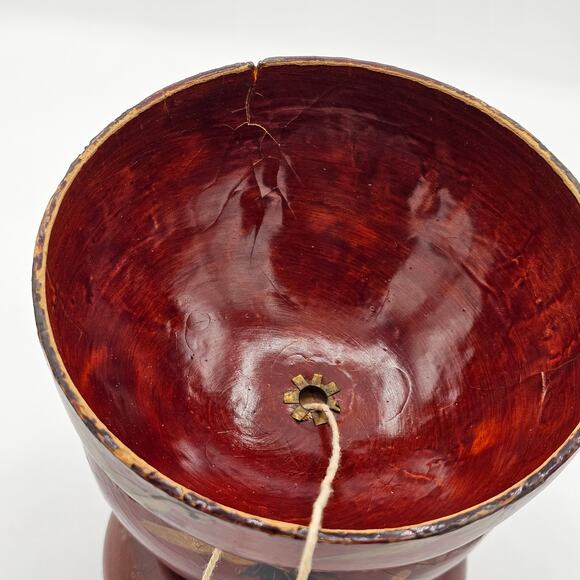 Vintage Japanese Crane String Holder Flying Birds - Hand Painted Round Dispenser - Picture 7 of 10